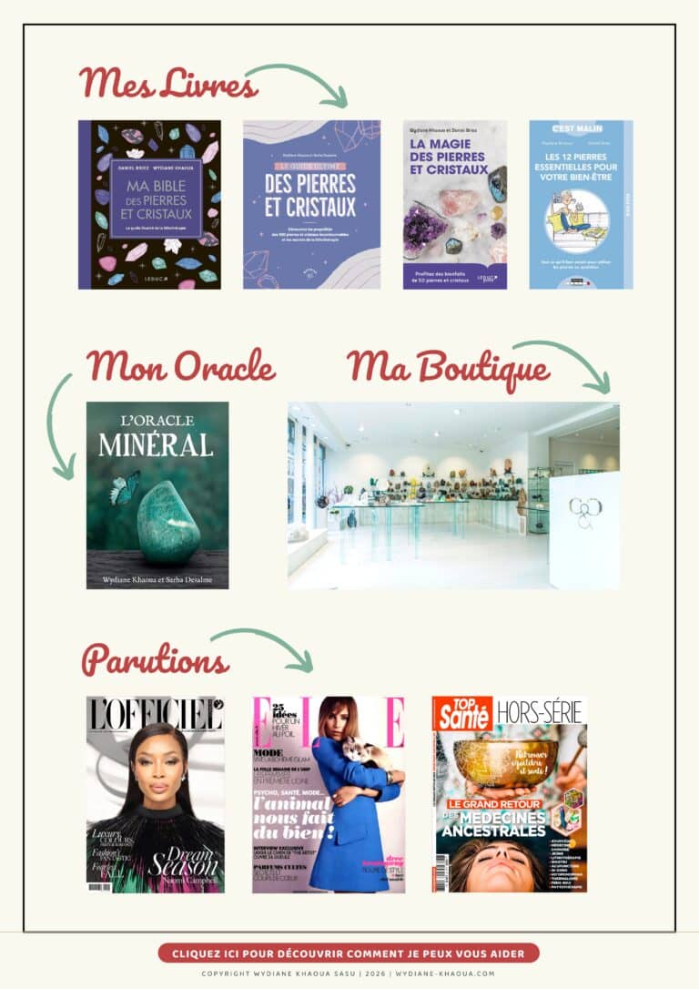 wydiane khaoua, livres, oracle, boutique cristaux et couleurs, parutions presse